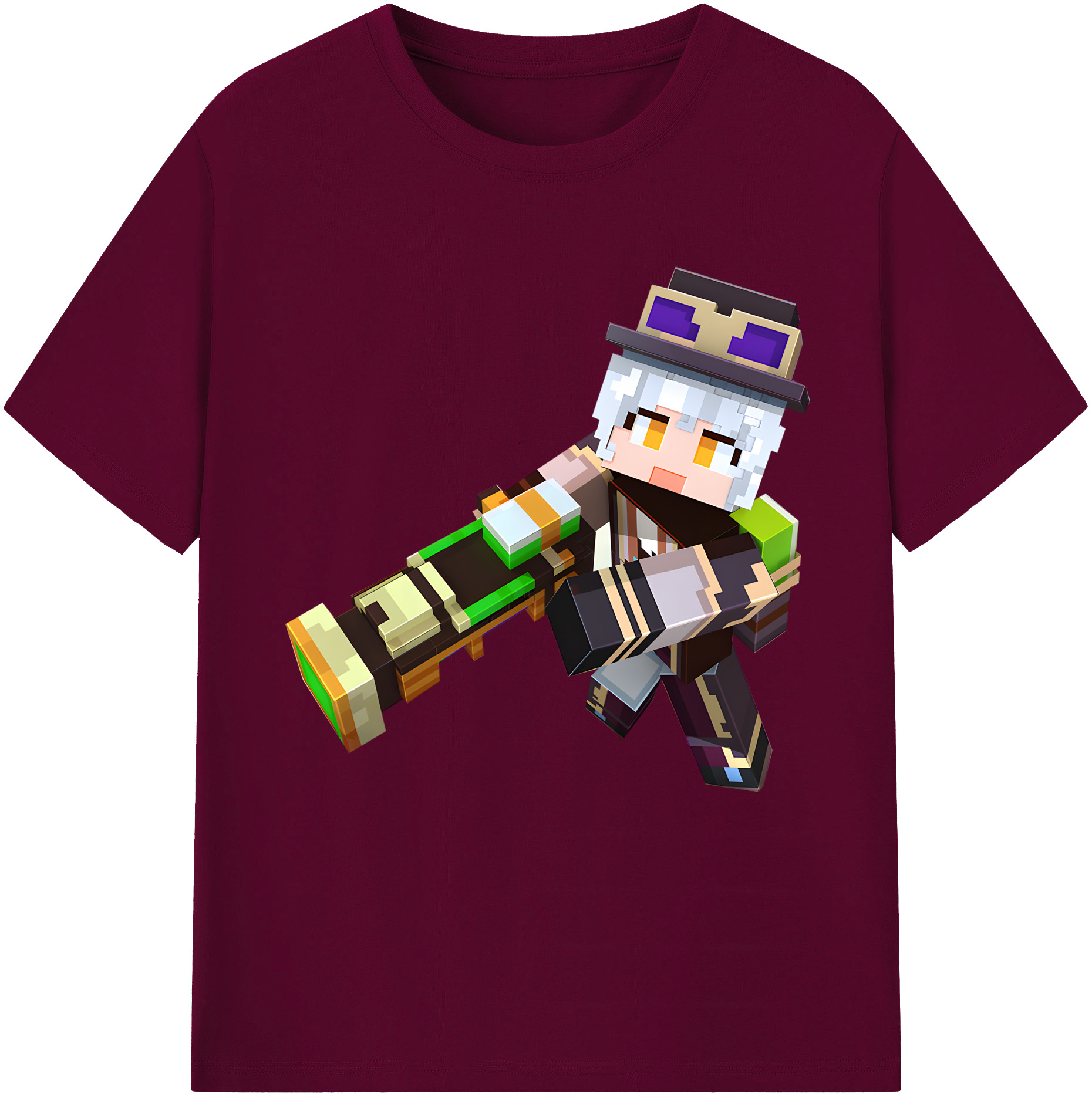（画像用） マインクラフト ブロックの世界 Minecraft MC Block world レディースカジュアルプリントTシャツ（綿100％）